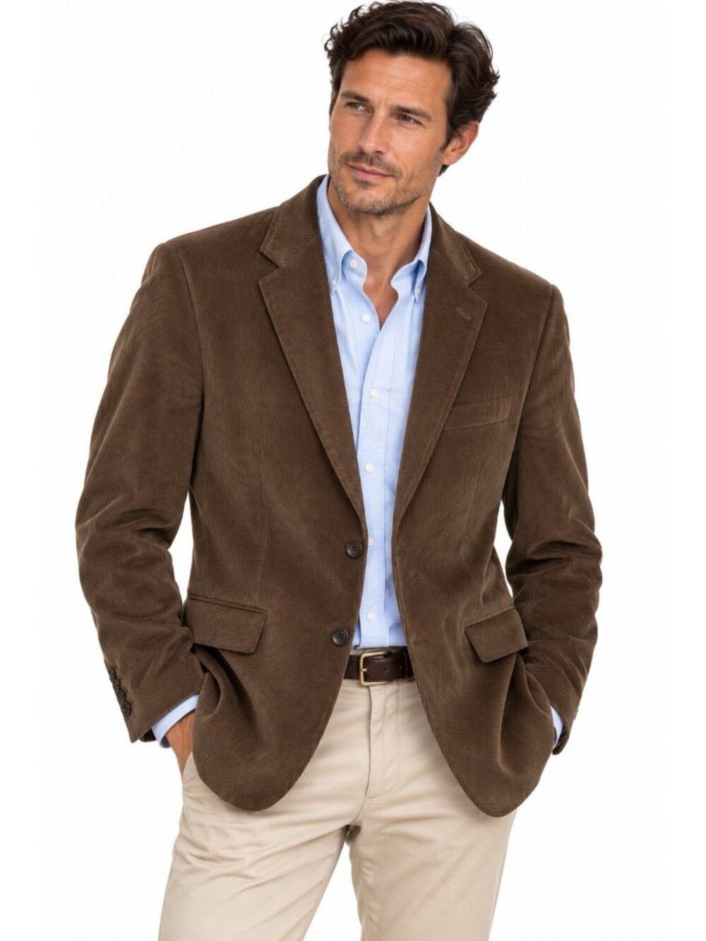 STAFFORD jacket blazer brown corduroy 44R classic fit academic business casual